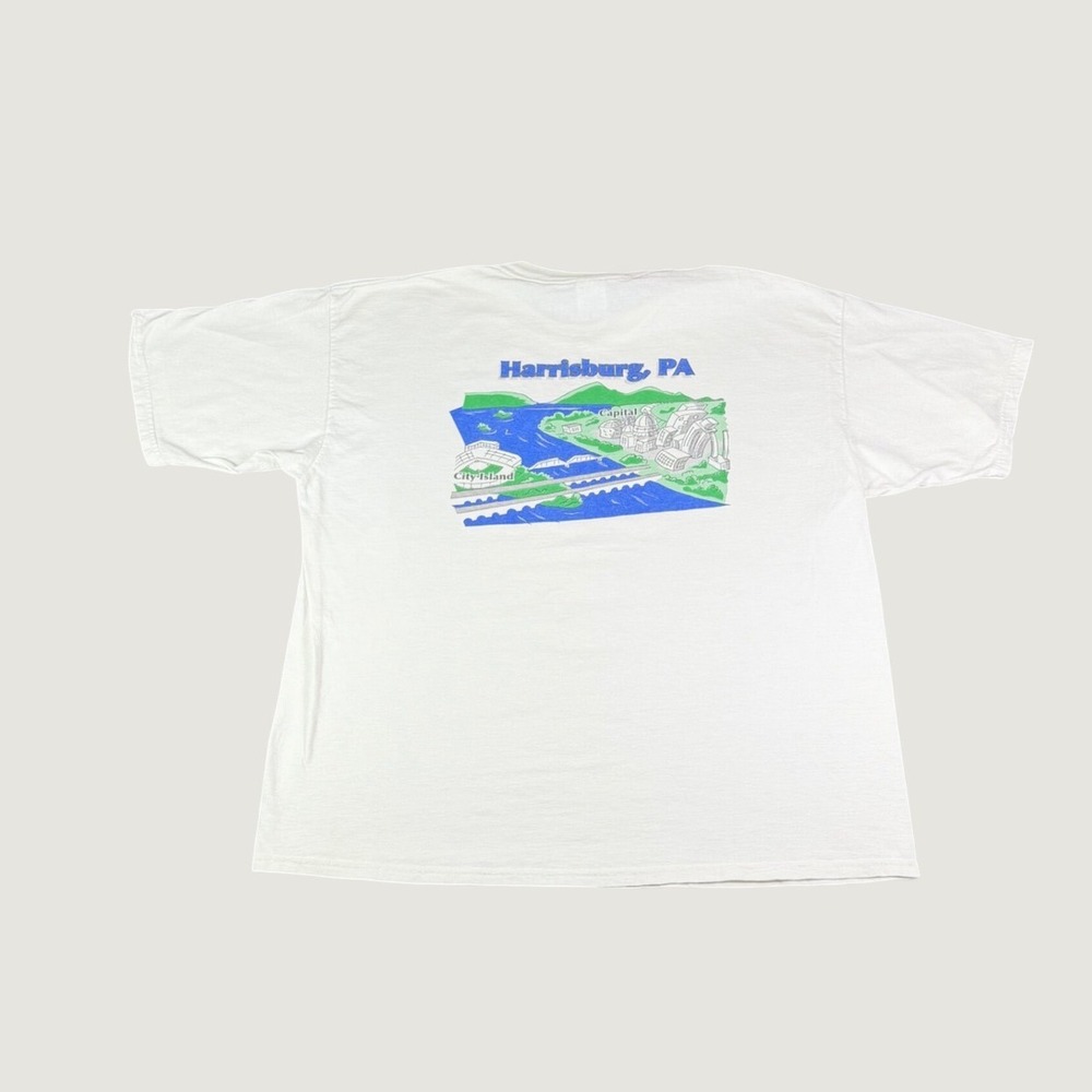 Vintage Coors Light Harrisburg PA Graphic T-Shirt White Mens XL Beer Souvenir